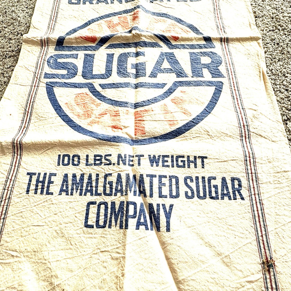 Sugar Sack cream colored bag 100 lbs Ogden, Utah Amalgamated Sugar Co.‎